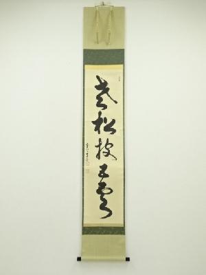 大徳寺　神波東嶽筆　「老松披五雲」一行書　肉筆紙本掛軸（共箱）